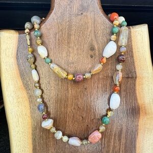 Natural Stone Beggar Beaded Necklace